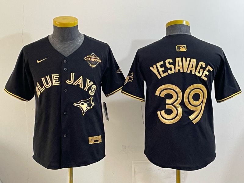 Youth Nike 2026 Toronto Blue Jays #39 Yesavage black gold Game MLB Jersey 1211